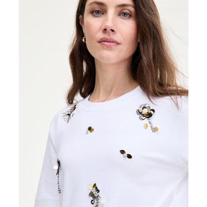 On 34th Women's Scattered-Floral-Embellished Cotton T-Shirt, Macy's Exclusive