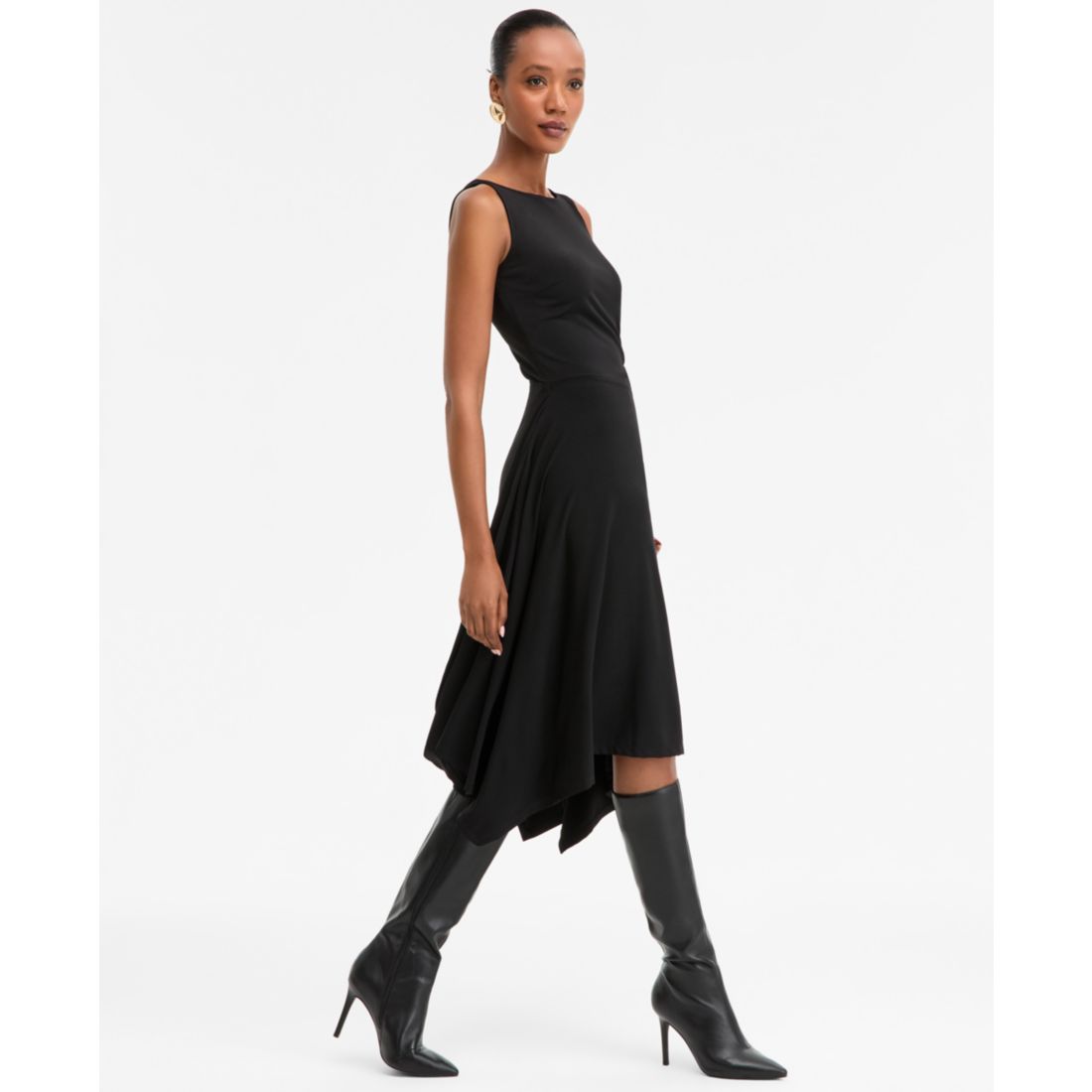 I.n.c. International Concepts Women's Scoop-Neck Asymmetric-Hem Dress, Macy's Exclusive