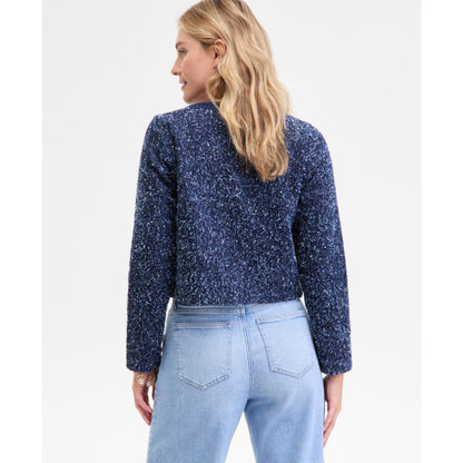 On 34th Women's Denim-Trim Tweed Cropped Jacket, Macy's Exclusive