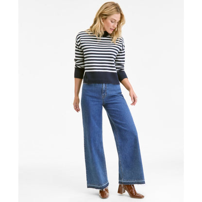On 34th Women's Striped Mock Neck Sweater, Macy's Exclusive