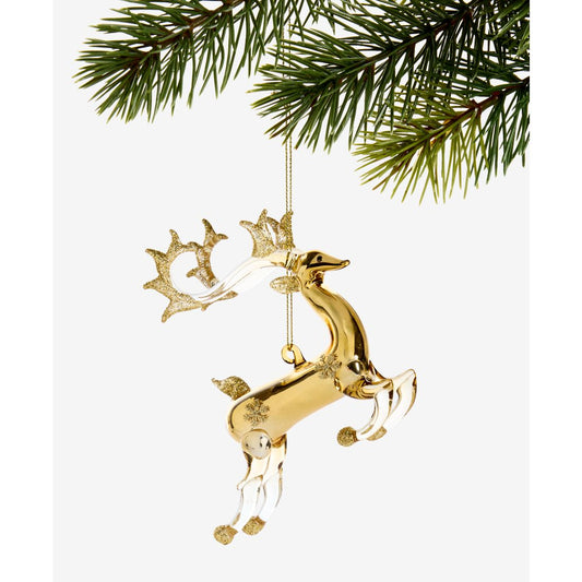Holiday Lane Gilded Glamour Glass Deer Ornament, Macy's Exclusive