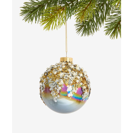 Holiday Lane Enchanted Forest Glass Embellished Ball Ornament, Macy's Exclusive