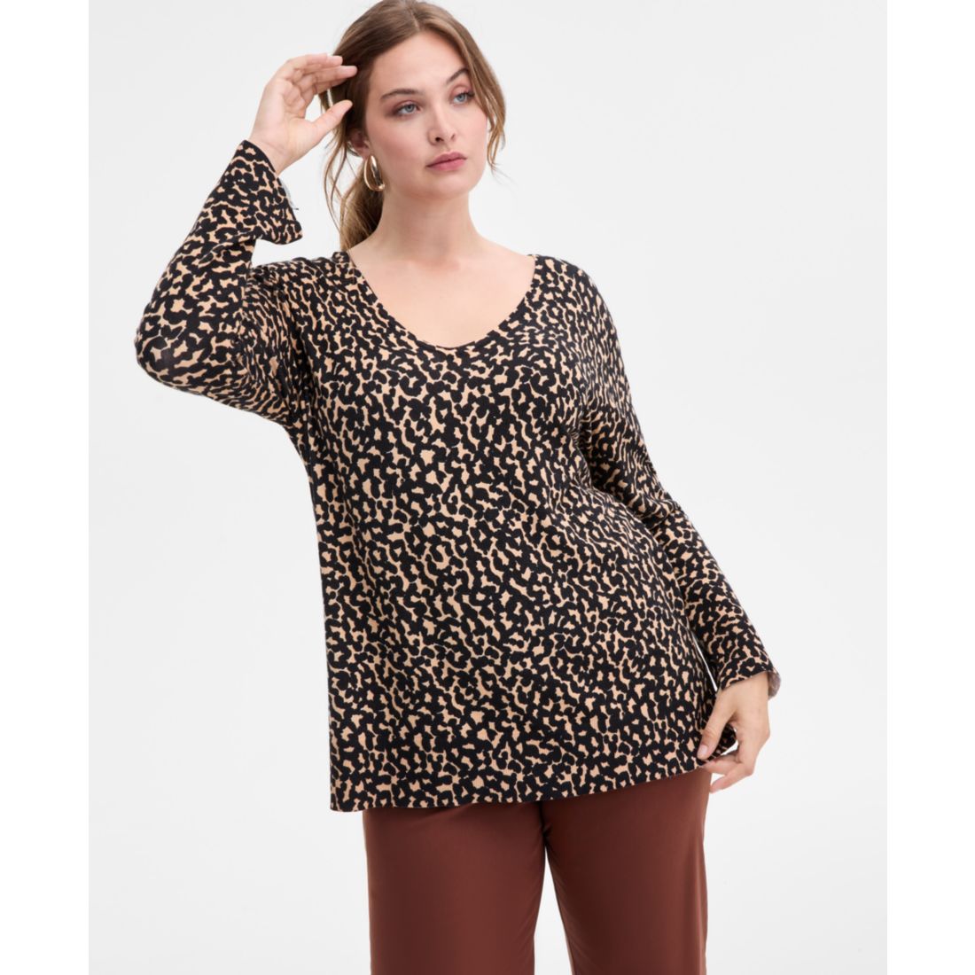 I.n.c. International Concepts Plus Size Print V-Neck Tunic, Macy's Exclusive