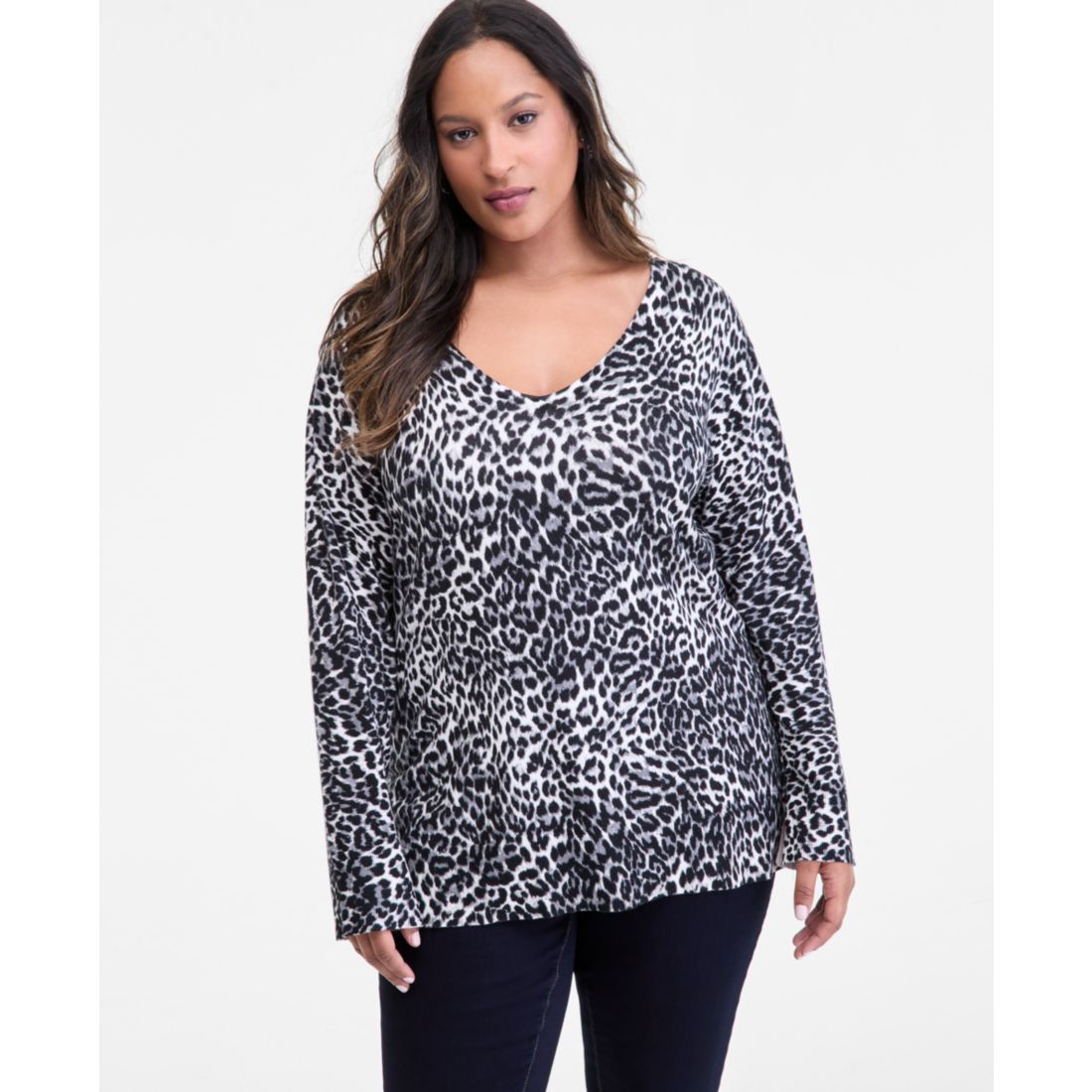 I.n.c. International Concepts Plus Size Print V-Neck Tunic, Macy's Exclusive