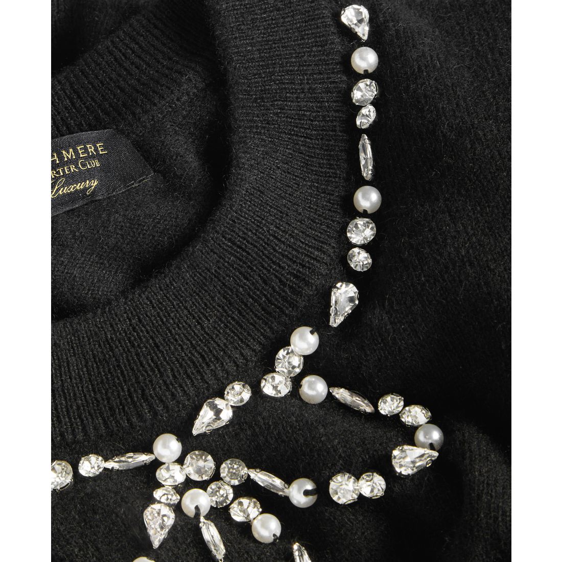 Charter Club Women's 100% Cashmere Embellished Bow Sweater, Macy's Exclusive