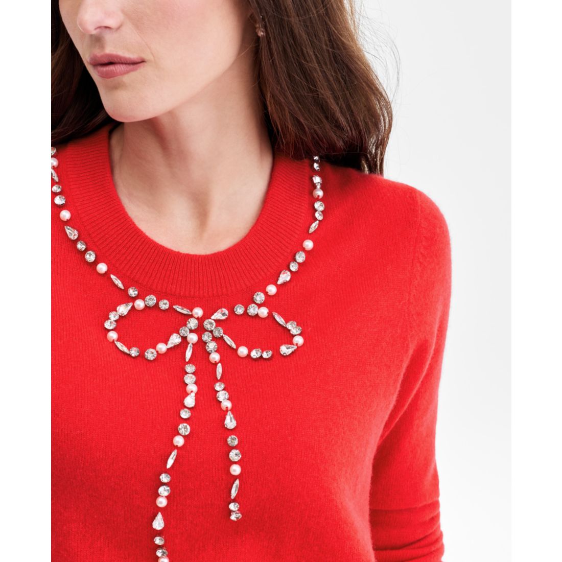 Charter Club Women's 100% Cashmere Embellished Bow Sweater, Macy's Exclusive