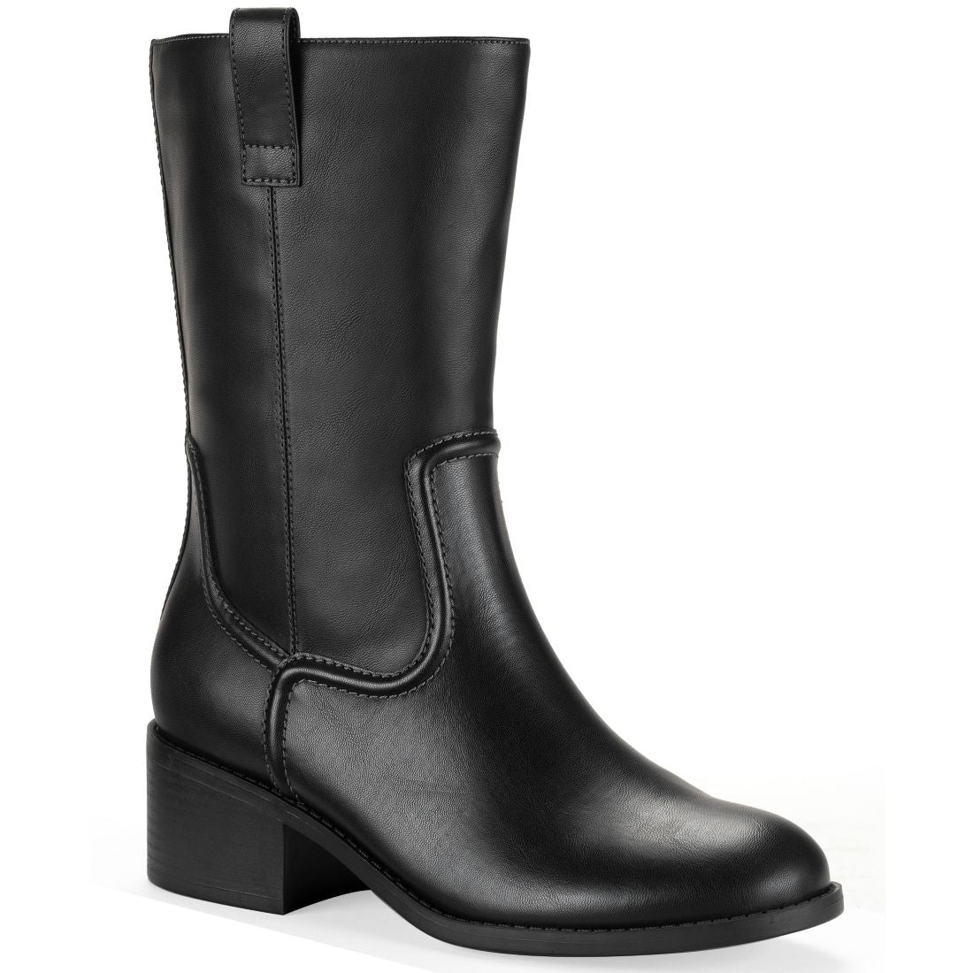 Style & Co Women's Inezz Mid Shaft Faux-Leather Boots, Macy's Exclusive