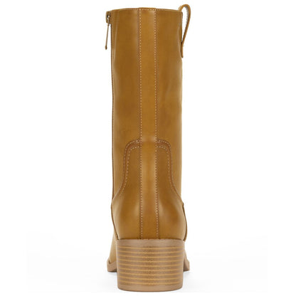 Style & Co Women's Inezz Mid Shaft Faux-Leather Boots, Macy's Exclusive
