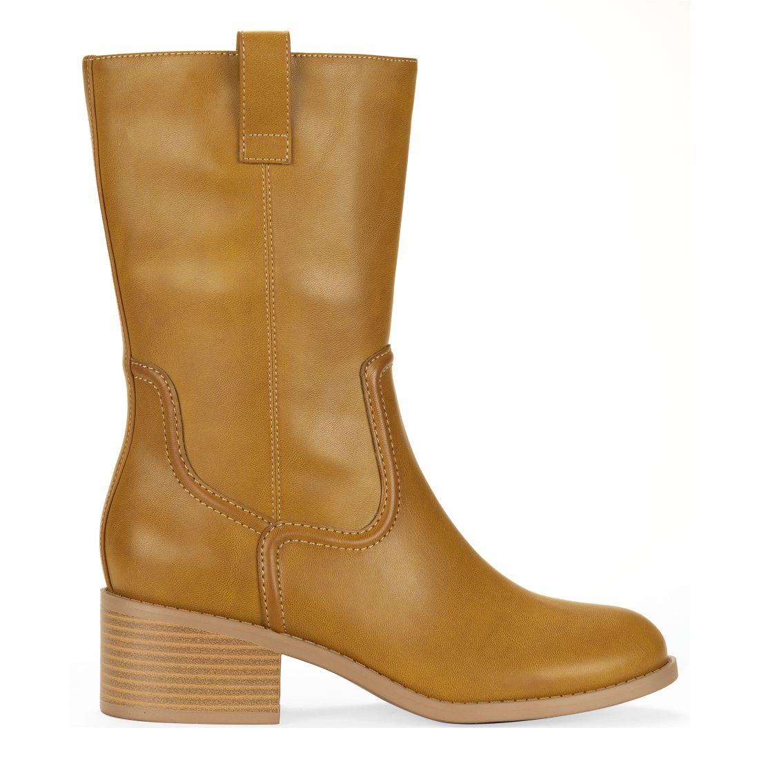 Style & Co Women's Inezz Mid Shaft Faux-Leather Boots, Macy's Exclusive