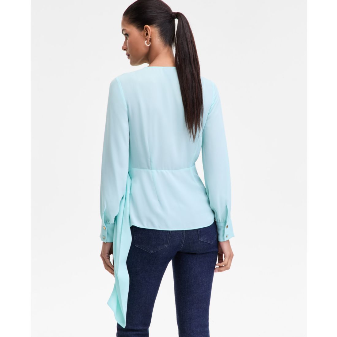 I.n.c. International Concepts Women's Asymmetric-Tie Surplice Top, Macy's Exclusive