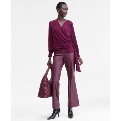 I.n.c. International Concepts Women's Asymmetric-Tie Surplice Top, Macy's Exclusive