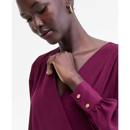 I.n.c. International Concepts Women's Asymmetric-Tie Surplice Top, Macy's Exclusive