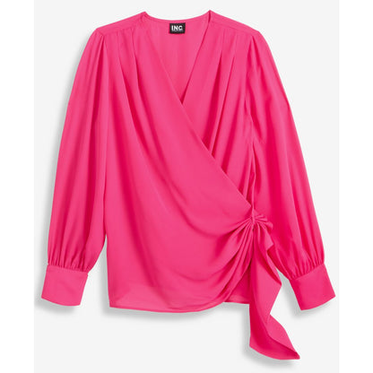 I.n.c. International Concepts Women's Asymmetric-Tie Surplice Top, Macy's Exclusive