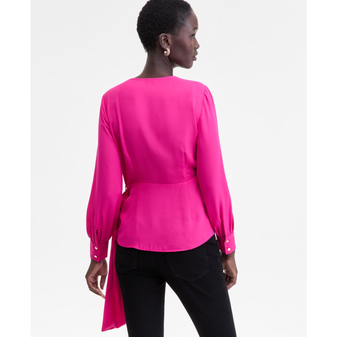 I.n.c. International Concepts Women's Asymmetric-Tie Surplice Top, Macy's Exclusive