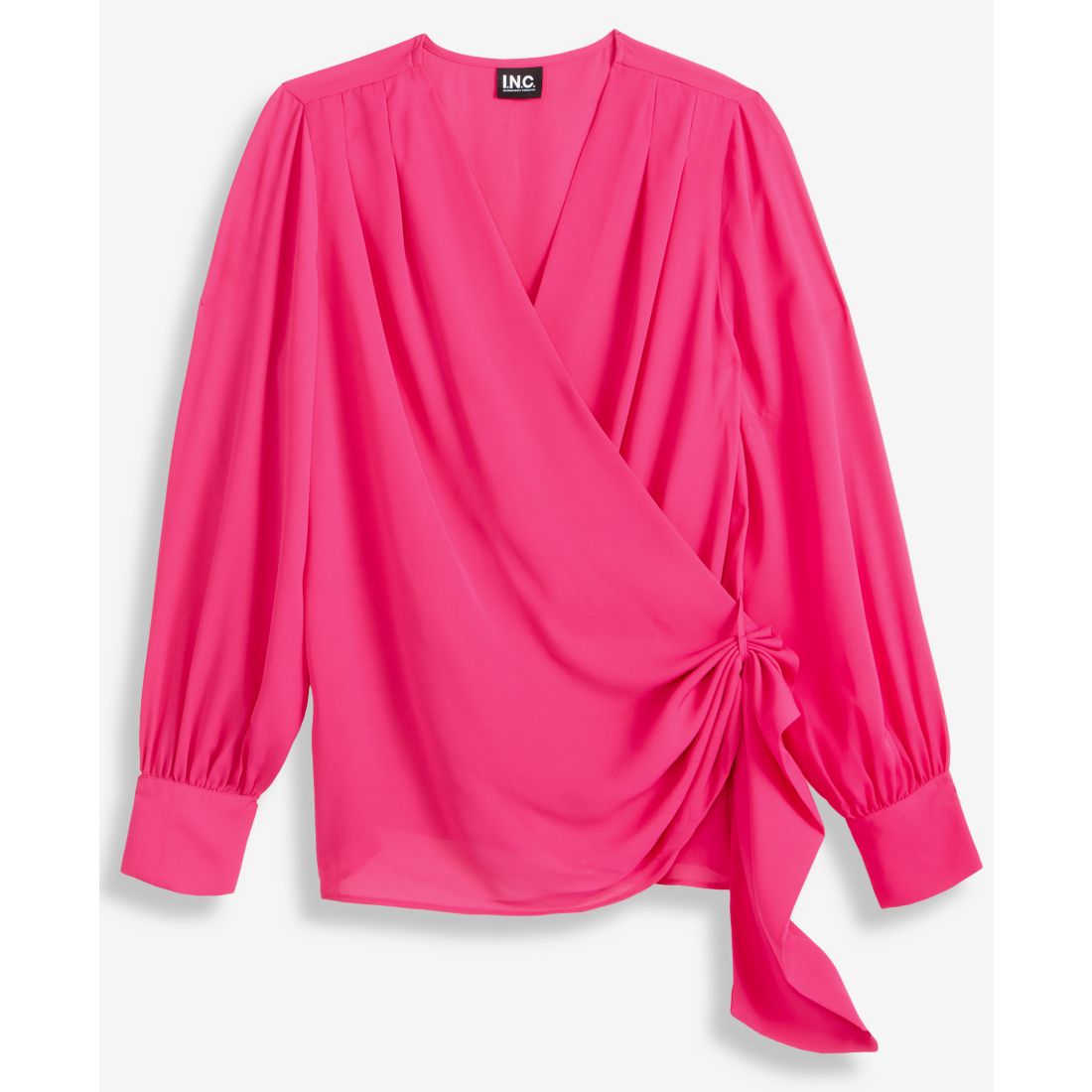 I.n.c. International Concepts Women's Asymmetric-Tie Surplice Top, Macy's Exclusive