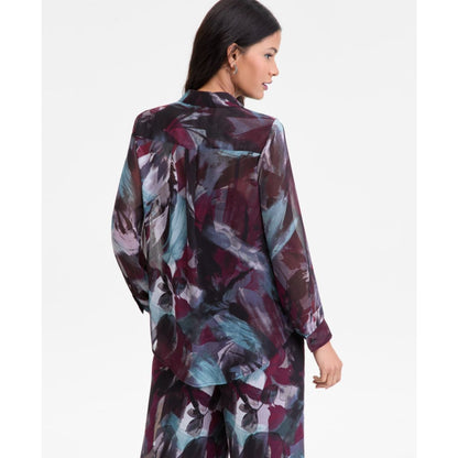 I.n.c. International Concepts Women's Printed Long-Sleeve Blouse, Macy's Exclusive