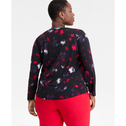 I.n.c. International Concepts Plus Size V-Neck Long-Sleeve Top, Macy's Exclusive