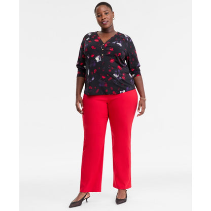 I.n.c. International Concepts Plus Size V-Neck Long-Sleeve Top, Macy's Exclusive