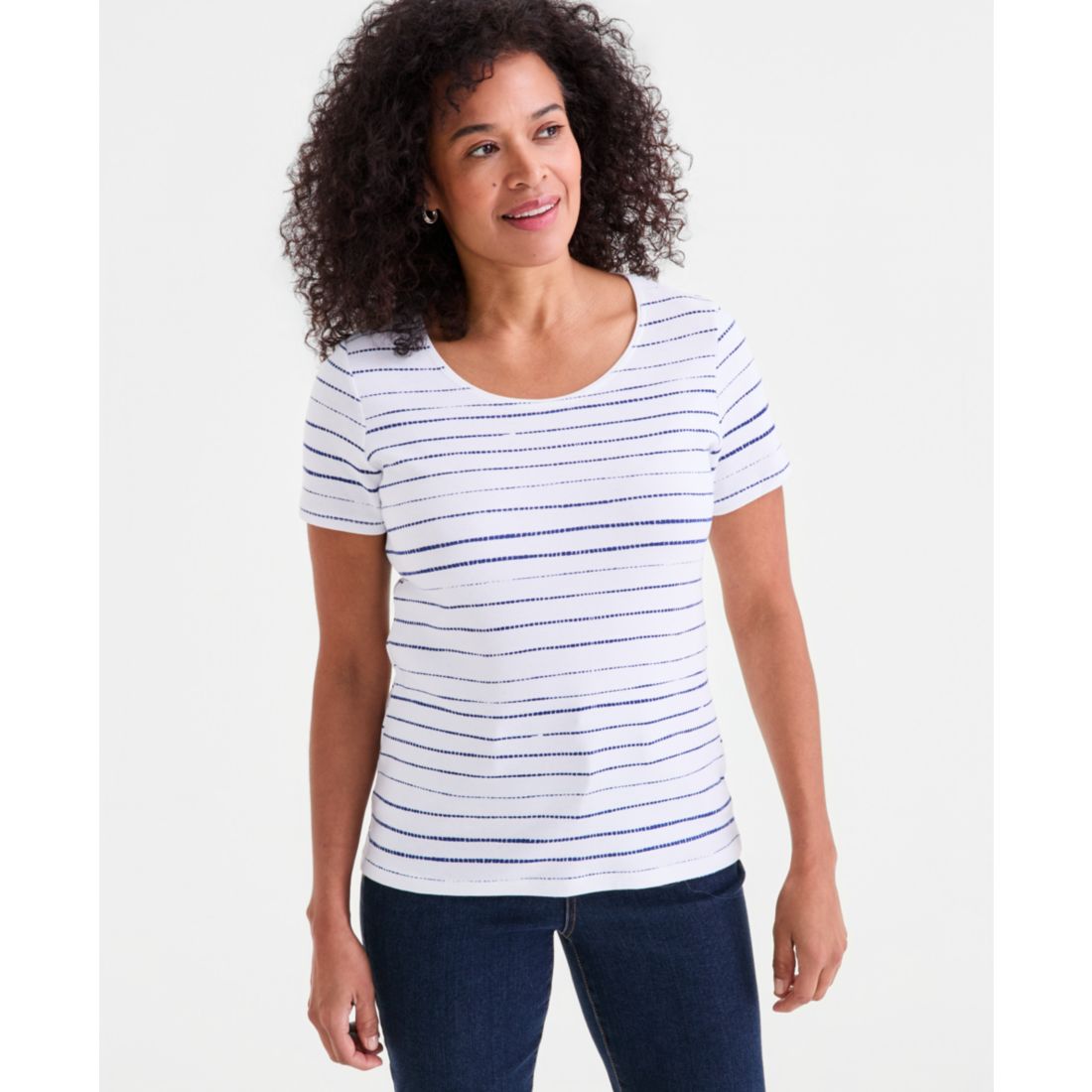 Style & Co Women's Printed Short-Sleeve Scoop-Neck Top, Macy's Exclusive