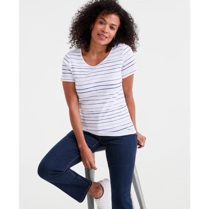 Style & Co Women's Printed Short-Sleeve Scoop-Neck Top, Macy's Exclusive