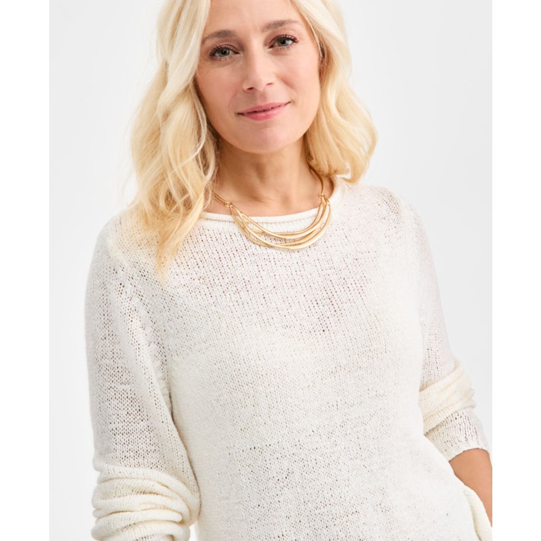 Style & Co Women's Tape Yarn Roll Neck Sweater, Macy's Exclusive