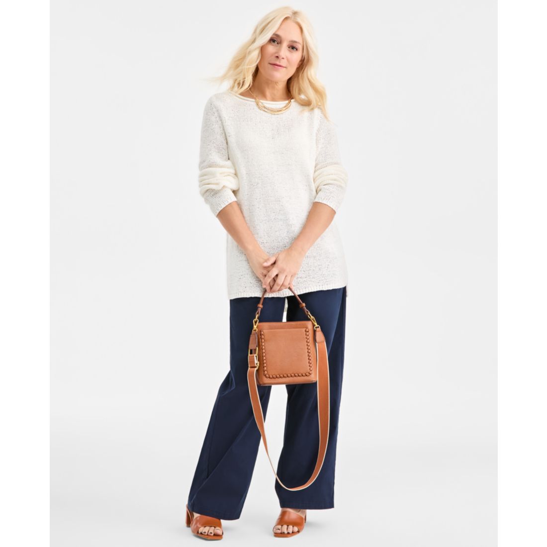 Style & Co Women's Tape Yarn Roll Neck Sweater, Macy's Exclusive