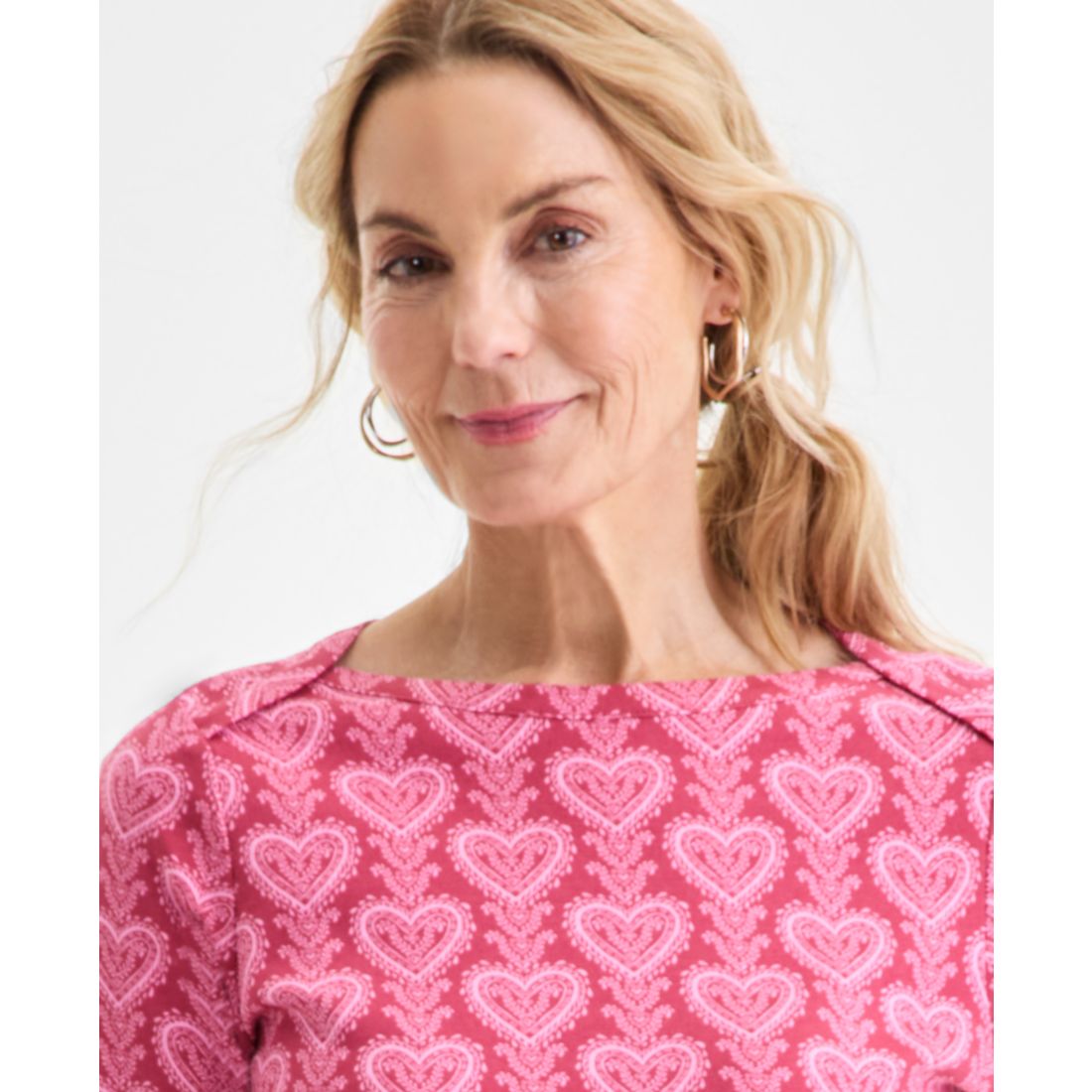 Style & Co Women's Printed Pima Cotton 3/4 Sleeve Boat-Neck Top, Macy's Exclusive