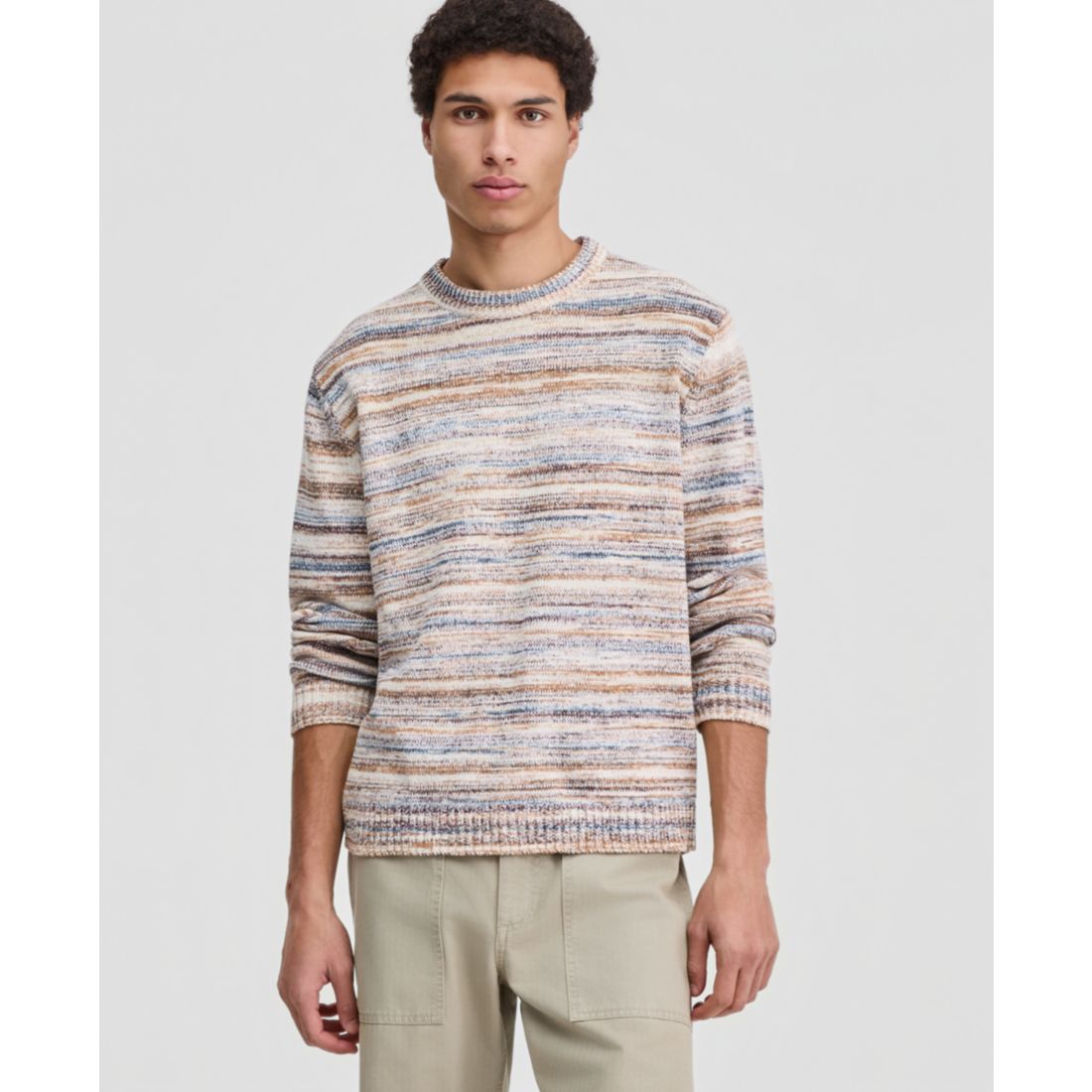 Sun + Stone Men's Long-Sleeve Space-Dyed Crewneck Sweater, Macy's Exclusive