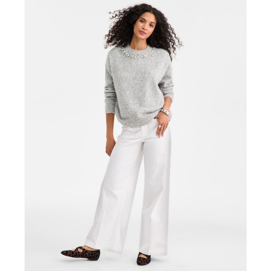 On 34th Women's Embellished Brushed Pullover Sweater, Macy's Exclusive