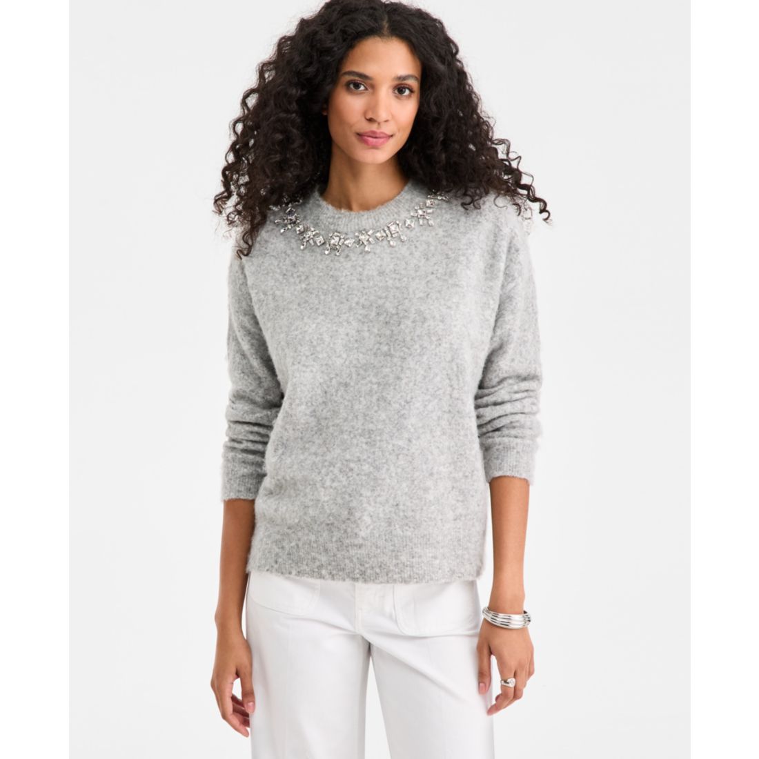 On 34th Women's Embellished Brushed Pullover Sweater, Macy's Exclusive