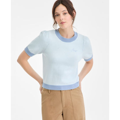 On 34th Women's Embroidered Colorblocked Short-Sleeve Sweater, Macy's Exclusive