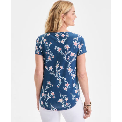 Style & Co. Women's Printed Short-Sleeve V-Neck T-Shirt, Macy's Exclusive
