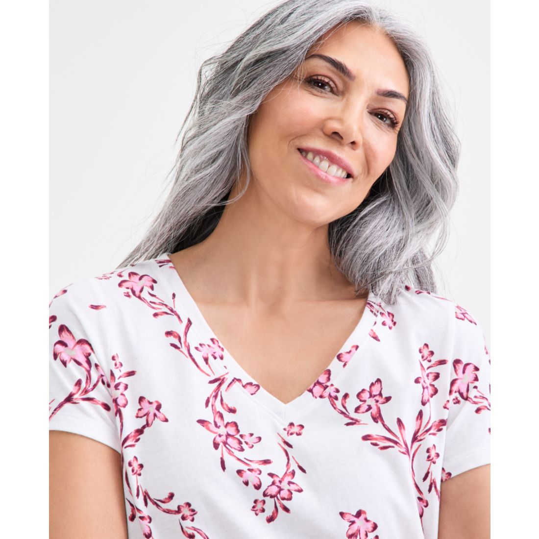 Style & Co. Women's Printed Short-Sleeve V-Neck T-Shirt, Macy's Exclusive