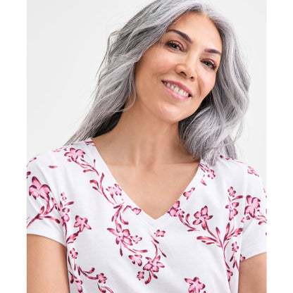 Style & Co. Women's Printed Short-Sleeve V-Neck T-Shirt, Macy's Exclusive