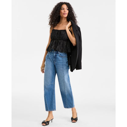 On 34th Women's Floral-Textured Sleeveless Peplum Top, Macy's Exclusive
