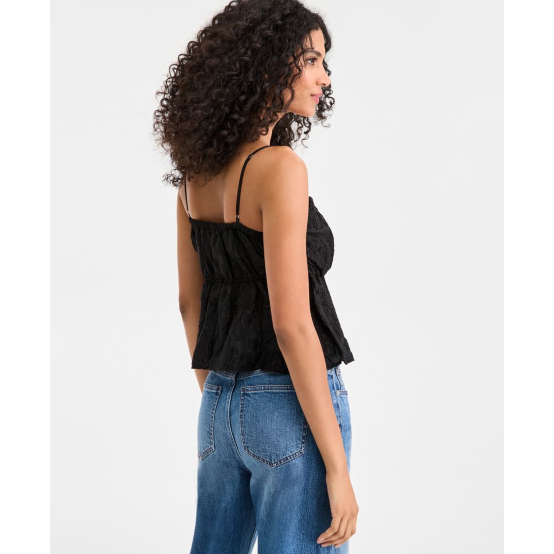 On 34th Women's Floral-Textured Sleeveless Peplum Top, Macy's Exclusive