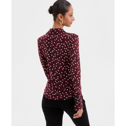 I.n.c. International Concepts Women's Long-Sleeve Printed Mesh Collared Top, Macy's Exclusive