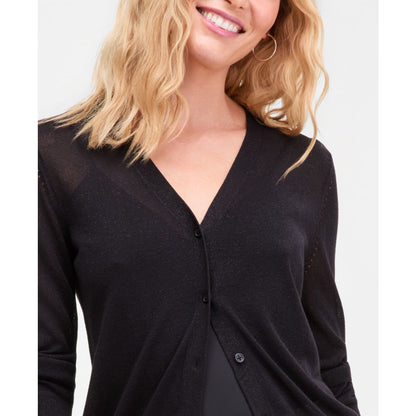 I.n.c. International Concepts Women's Lightweight Metallic-Knit V-Neck Cardigan, Macy's Exclusive