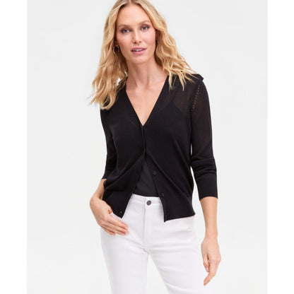 I.n.c. International Concepts Women's Lightweight Metallic-Knit V-Neck Cardigan, Macy's Exclusive