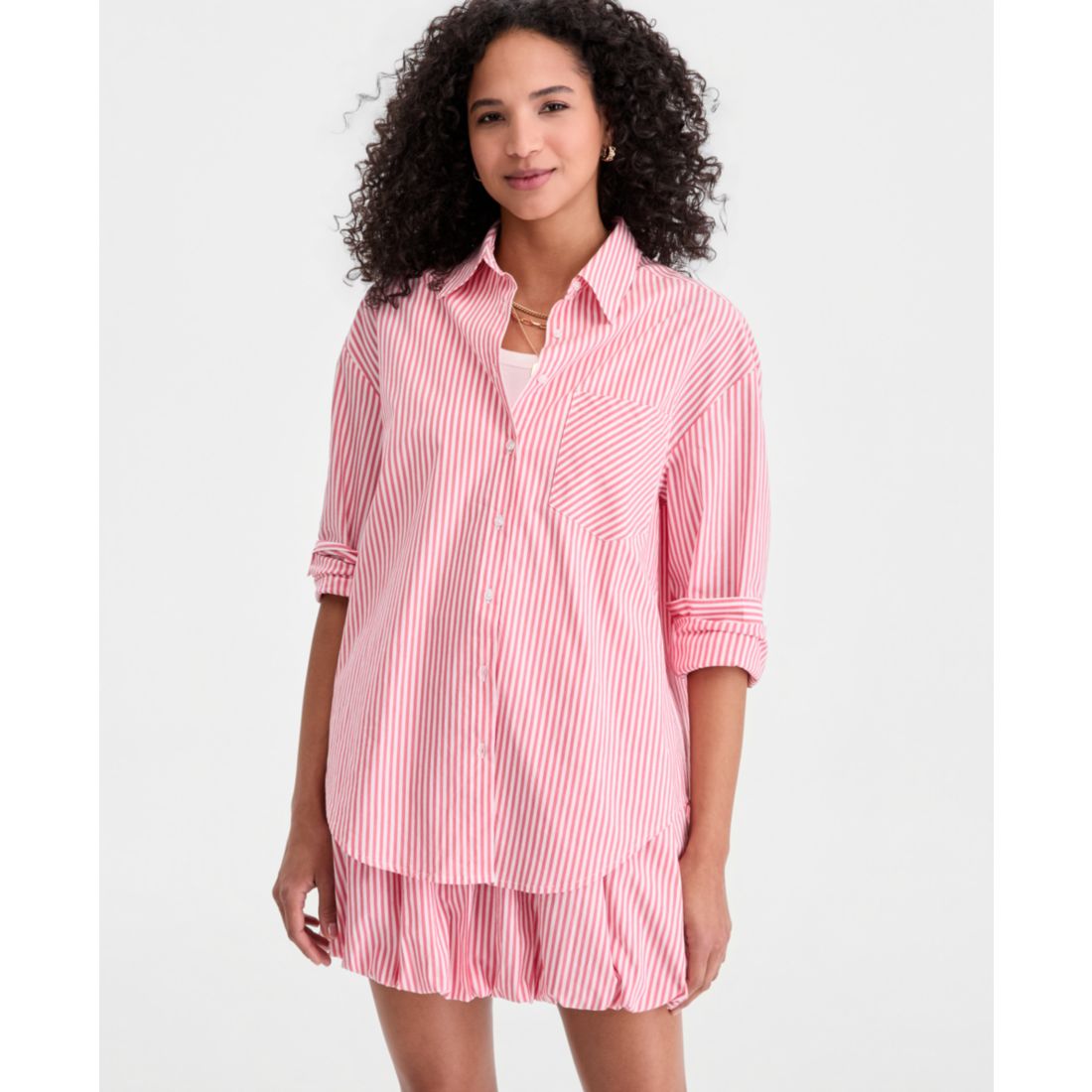 On 34th Women's Jenna Stripe Button-Front Shirt, Macy's Exclusive