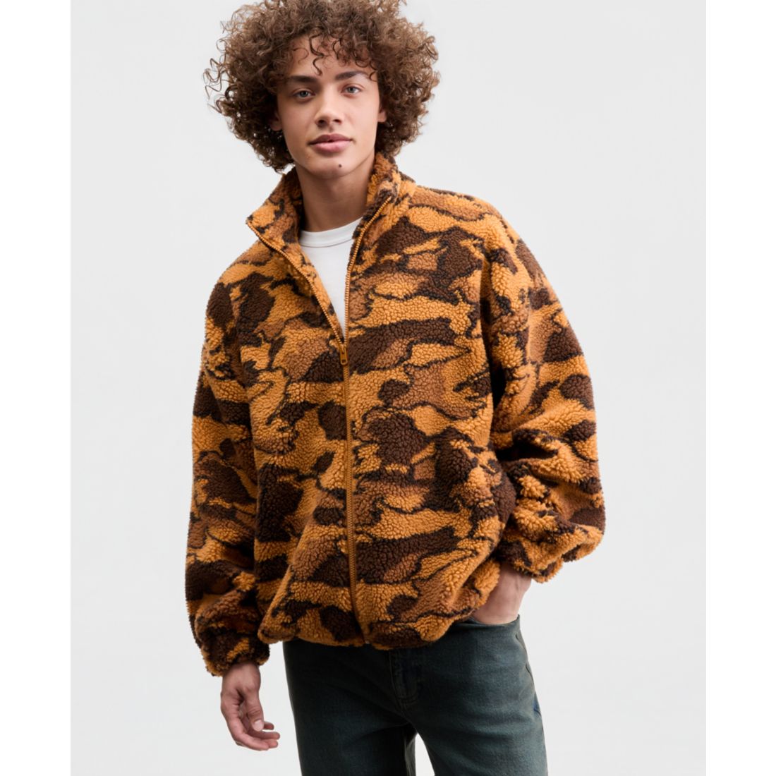 Mode of One Men's Jacquard Faux-Sherpa Jacket, Macy's Exclusive
