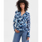 I.n.c. International Concepts Women's Long-Sleeve Printed Mesh Collared Top, Macy's Exclusive