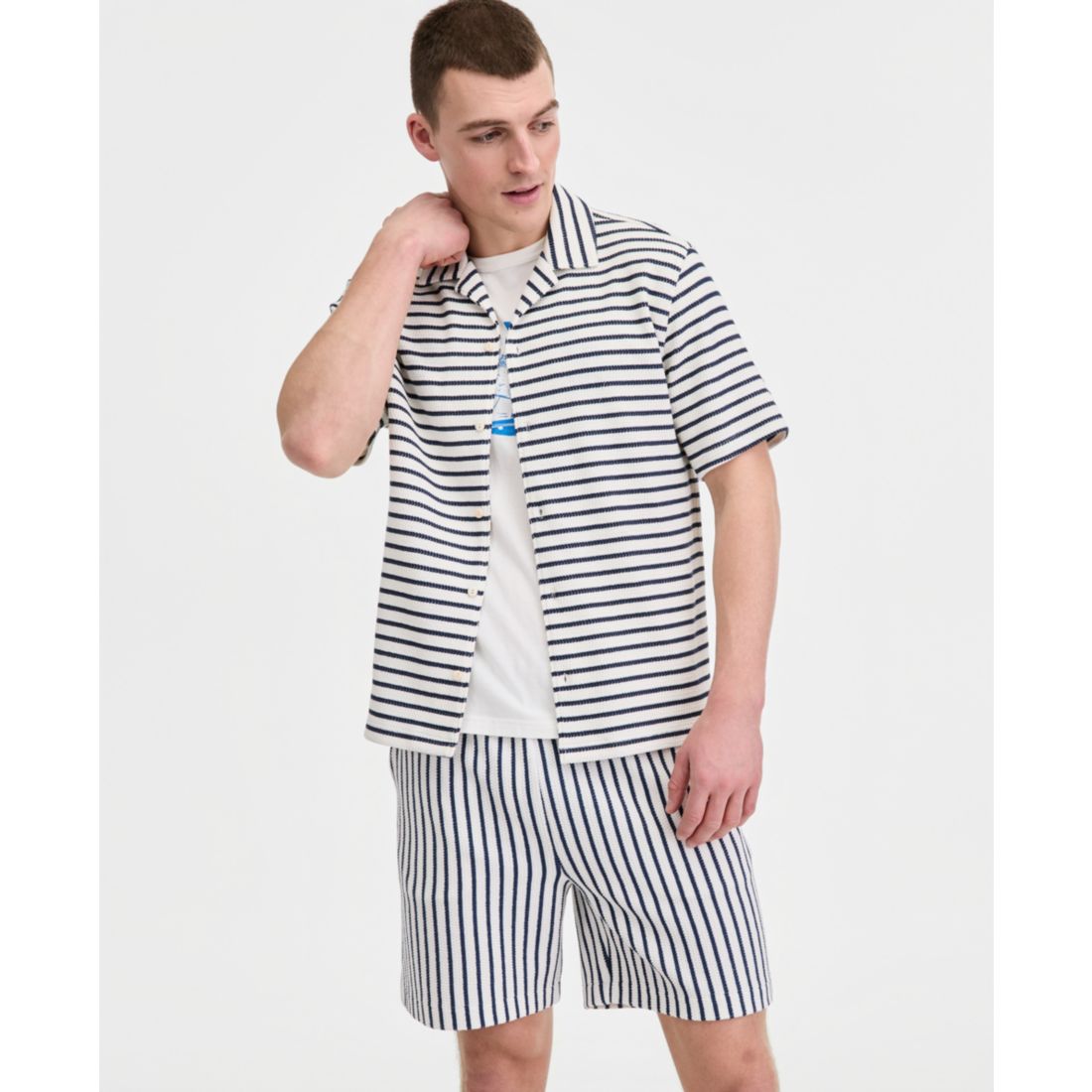 Sun + Stone Men's Jack Stripe Short-Sleeve Camp Shirt, Macy's Exclusive