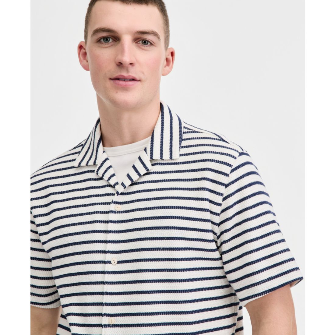 Sun + Stone Men's Jack Stripe Short-Sleeve Camp Shirt, Macy's Exclusive