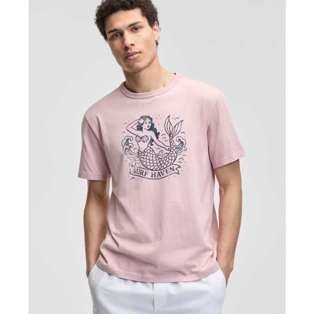 Sun + Stone Men's Surf Haven Mermaid Graphic Cotton T-Shirt, Macy's Exclusive