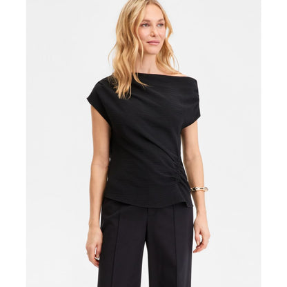 I.n.c. International Concepts Women's Short Sleeve Asymmetric Blouse, Macy's Exclusive