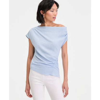 I.n.c. International Concepts Women's Short Sleeve Asymmetric Blouse, Macy's Exclusive