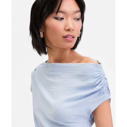 I.n.c. International Concepts Women's Short Sleeve Asymmetric Blouse, Macy's Exclusive