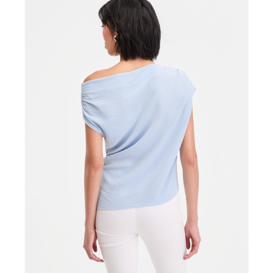 I.n.c. International Concepts Women's Short Sleeve Asymmetric Blouse, Macy's Exclusive