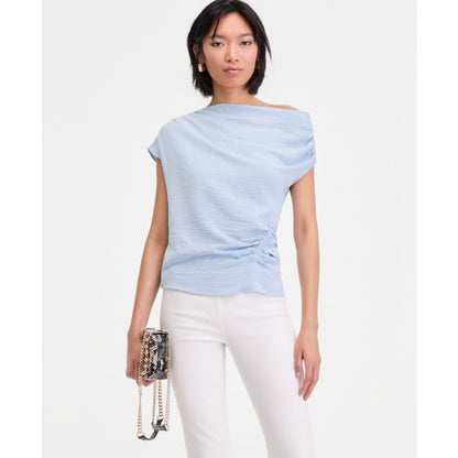 I.n.c. International Concepts Women's Short Sleeve Asymmetric Blouse, Macy's Exclusive